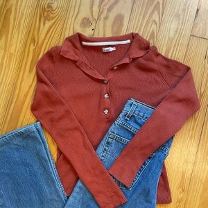 FAHARTY MIKKI COLLARED SWEATER